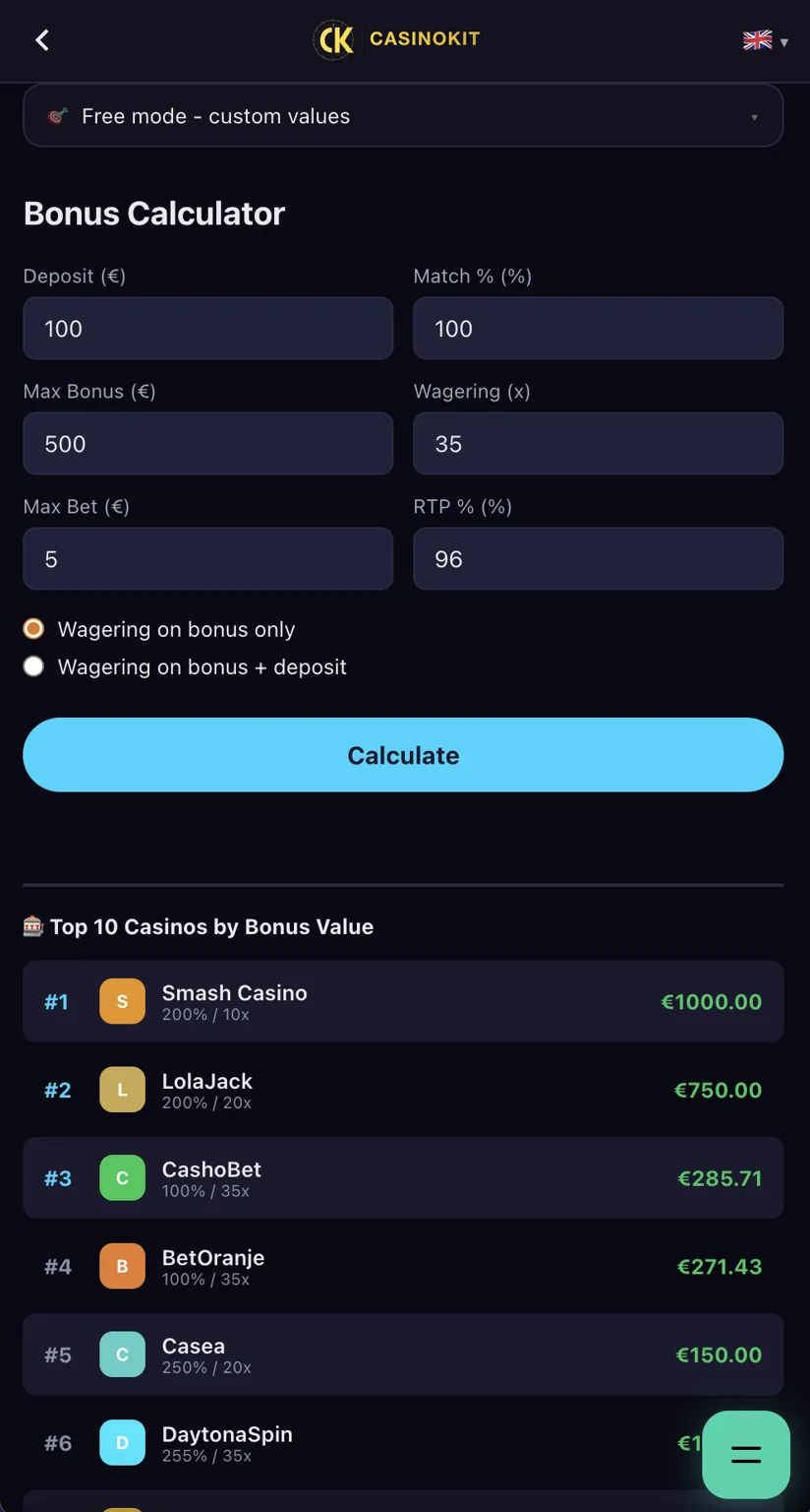 Bonus Calculator